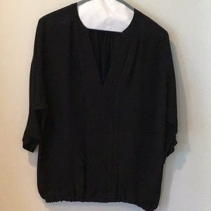 Joie black silk blouse